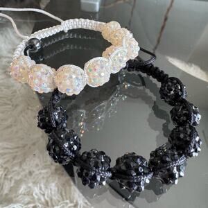 2 woman’s crystal disco ball bracelets